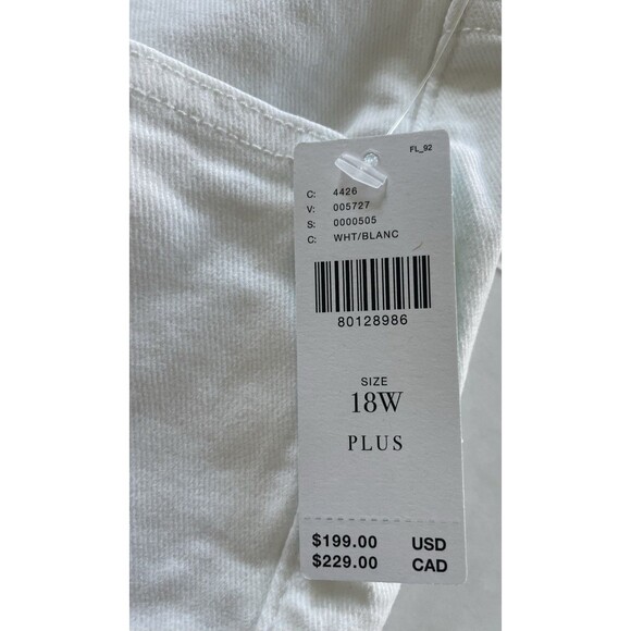 Paige Hoxton Crop High Rise Ultra Skinny Jeans Women’s 18W Plus Crisp White - Picture 9 of 16